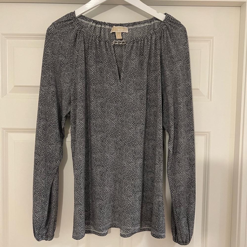 Michael Kors Women Printed Business Casual Cozy Top size Medium